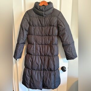 Halogen Like New Black Long Puffer Jacket